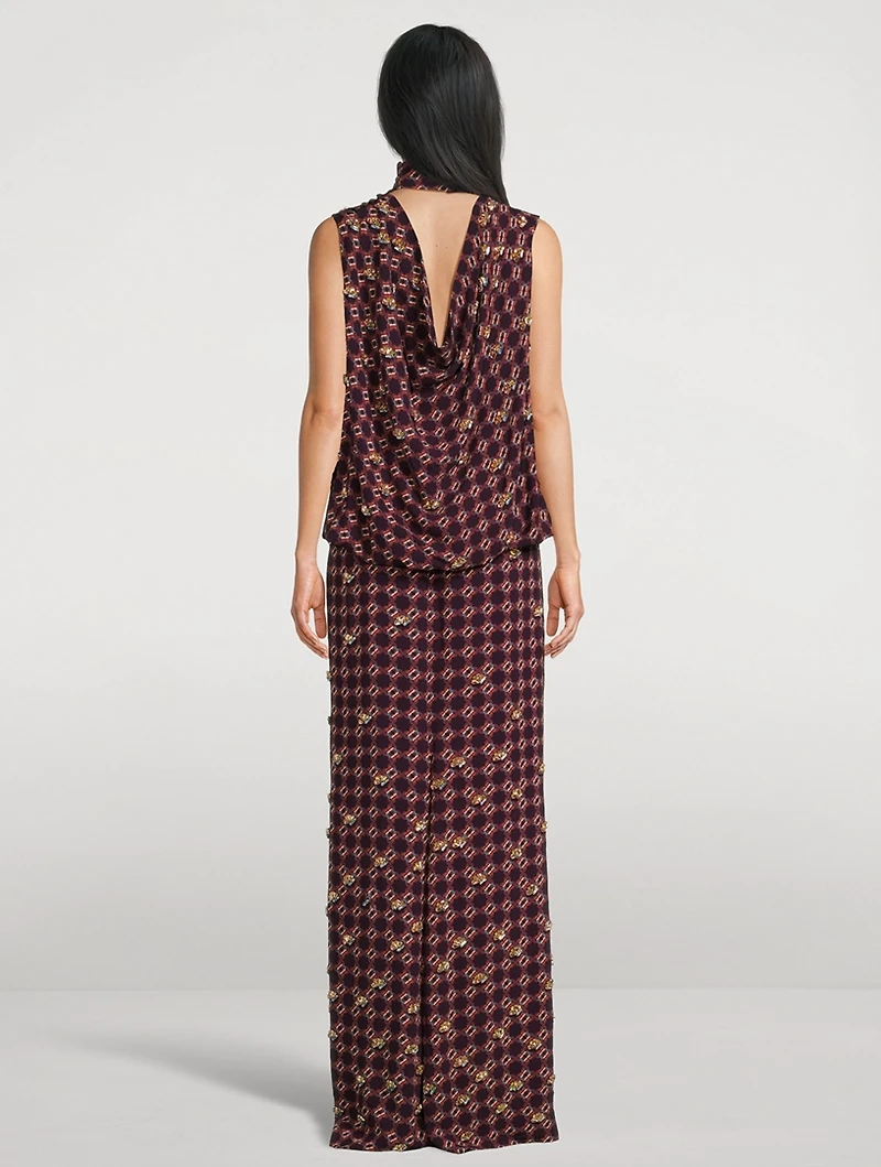 Debo Embellished Blouson Maxi Dress