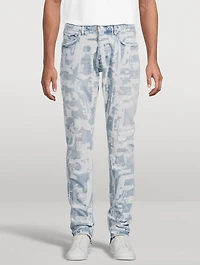 P001 Low-Rise Skinny Jeans Grunge Print