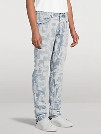 P001 Low-Rise Skinny Jeans Grunge Print