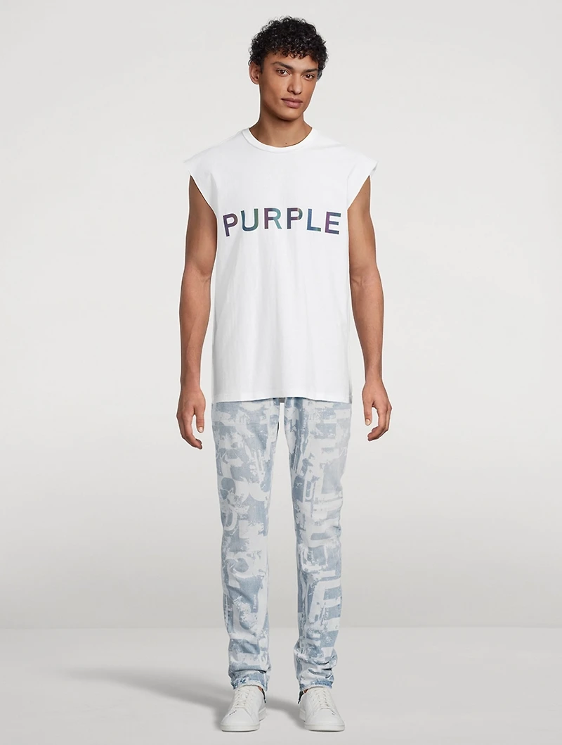 P001 Low-Rise Skinny Jeans Grunge Print