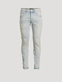 P001 Low-Rise Skinny Fade Distressed Jeans