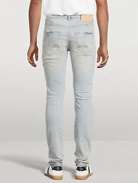 P001 Low-Rise Skinny Fade Distressed Jeans