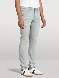 P001 Low-Rise Skinny Fade Distressed Jeans
