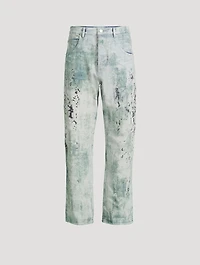 P018 Wide Basalt Distressed Jeans