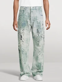 P018 Wide Basalt Distressed Jeans