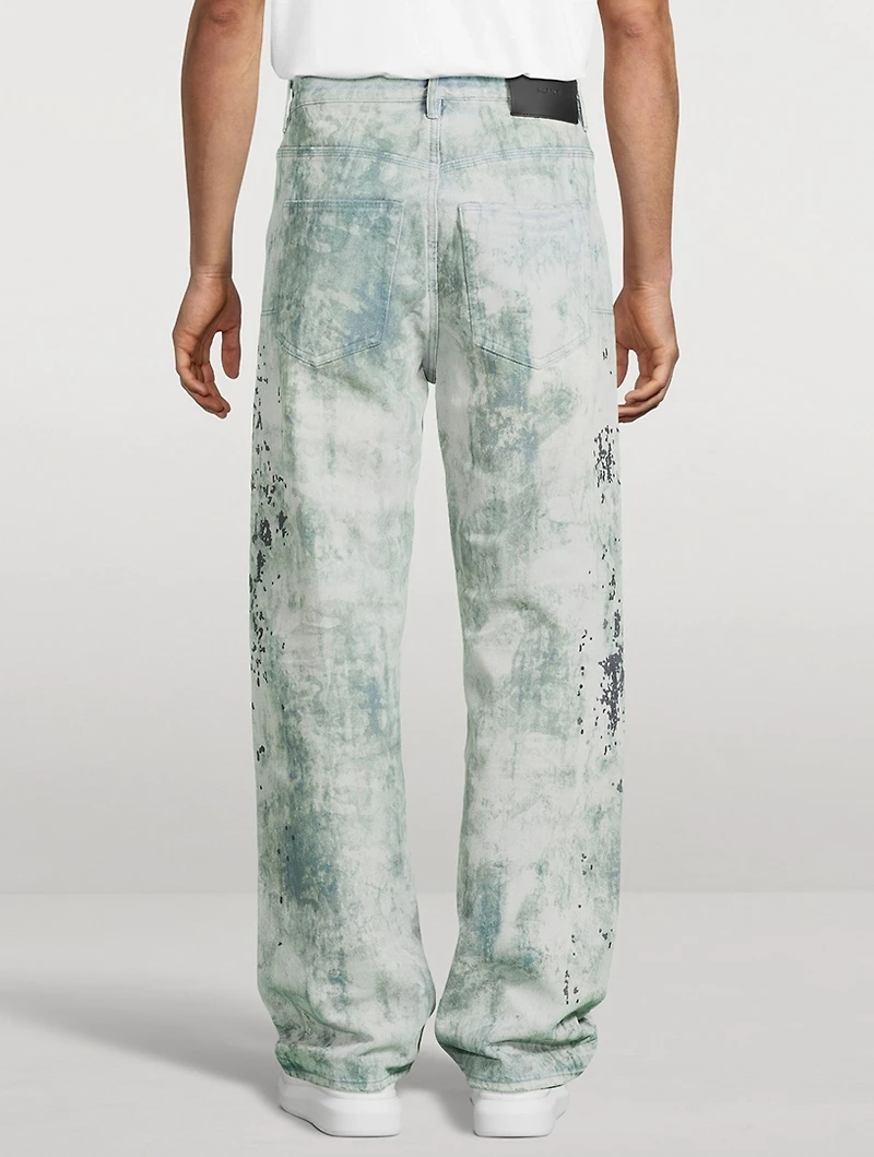 P018 Wide Basalt Distressed Jeans