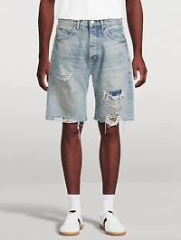 P059 Distressed Patch Shorts