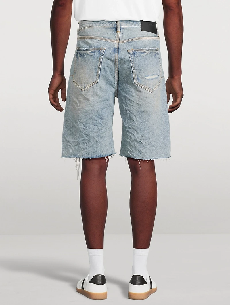 P059 Distressed Patch Shorts