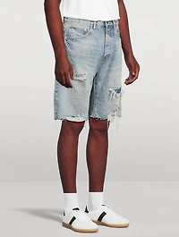 P059 Distressed Patch Shorts