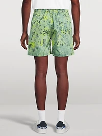 Worn Gothic Swim Shorts Camo Print