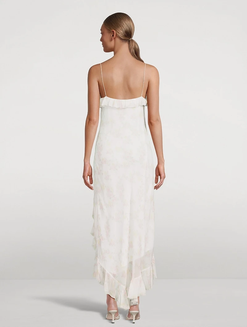 Selliot Ruffled Slip Dress Floral Print