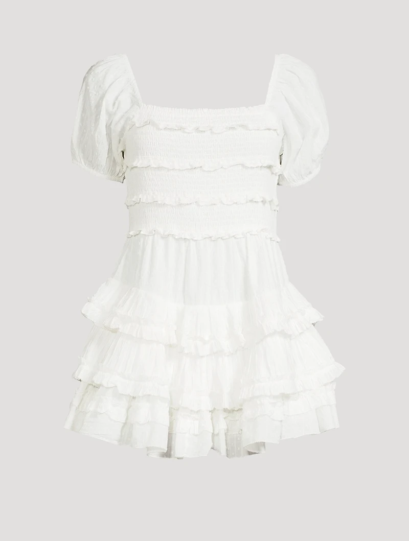 Fellows Ruffled Smocked Mini Dress