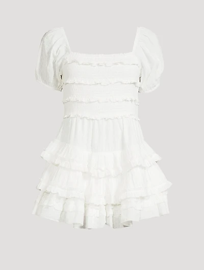 Fellows Ruffled Smocked Mini Dress