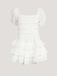 Fellows Ruffled Smocked Mini Dress