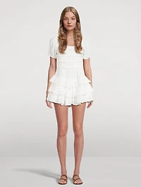 Fellows Ruffled Smocked Mini Dress