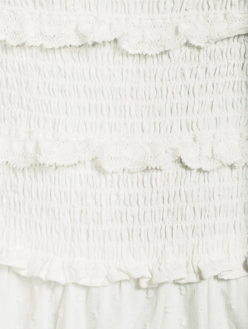 Fellows Ruffled Smocked Mini Dress
