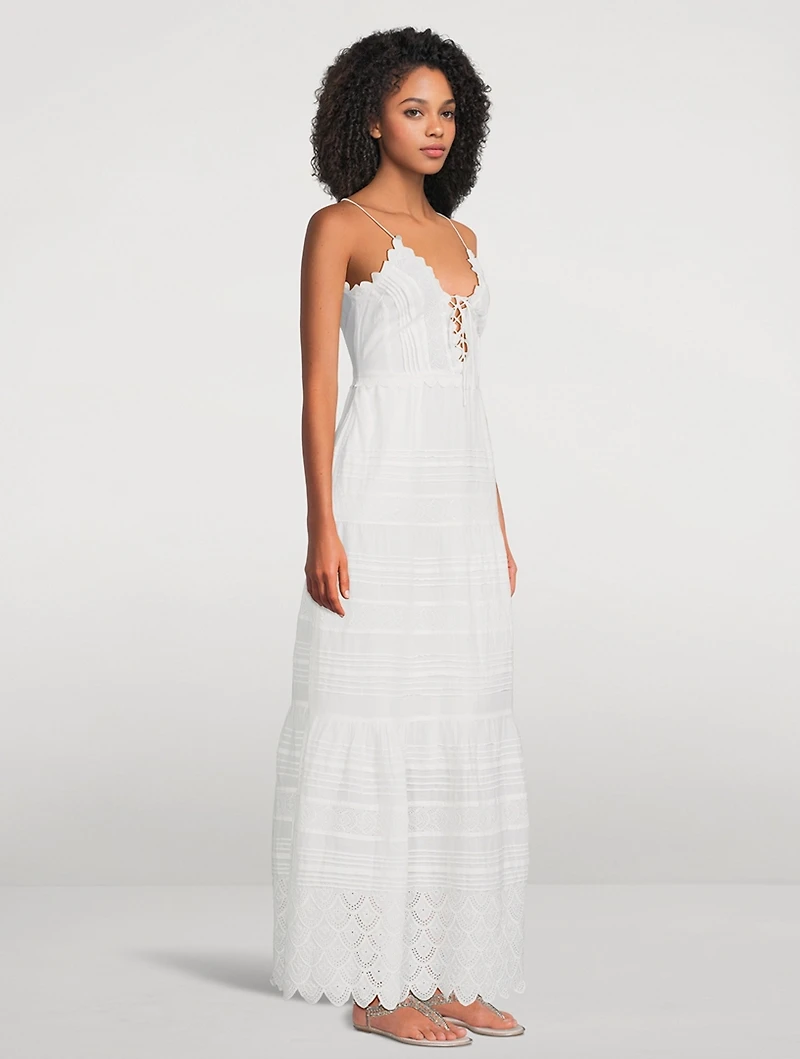 Terria Embroidered Lace Maxi Dress