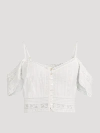 Jenae Off-The-Shoulder Embroidered Lace Blouse