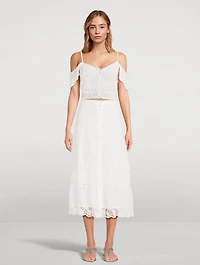 Jenae Off-The-Shoulder Embroidered Lace Blouse