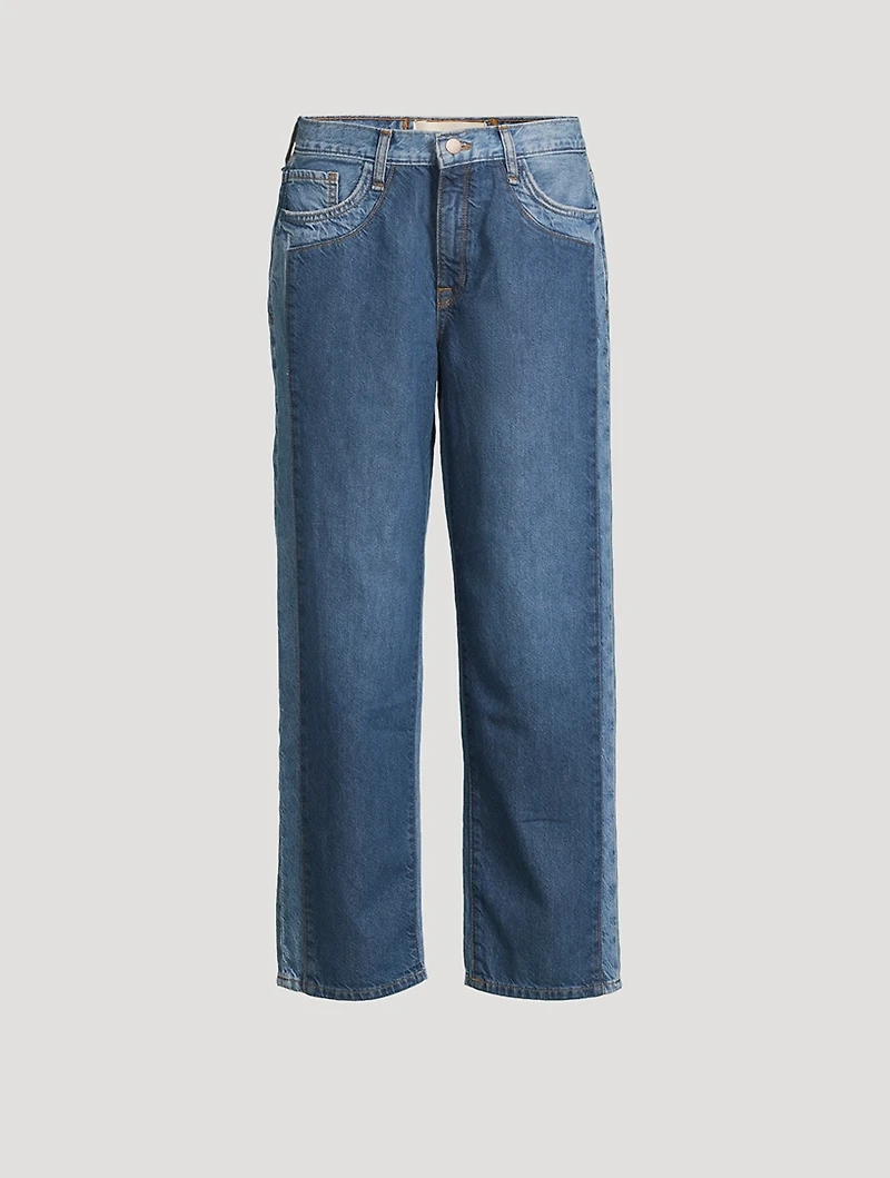 Kelly Cropped Mid-Rise Straight Leg Jeans