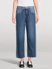 Kelly Cropped Mid-Rise Straight Leg Jeans