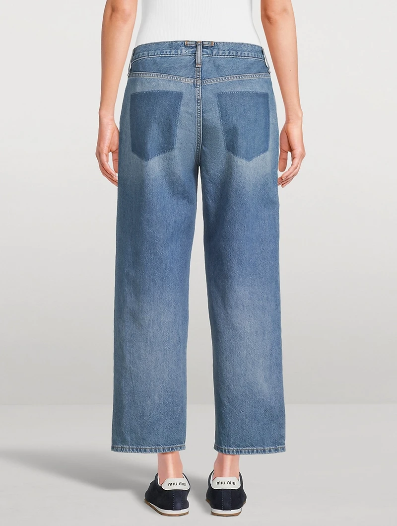 Kelly Cropped Mid-Rise Straight Leg Jeans