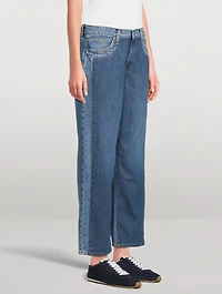 Kelly Cropped Mid-Rise Straight Leg Jeans