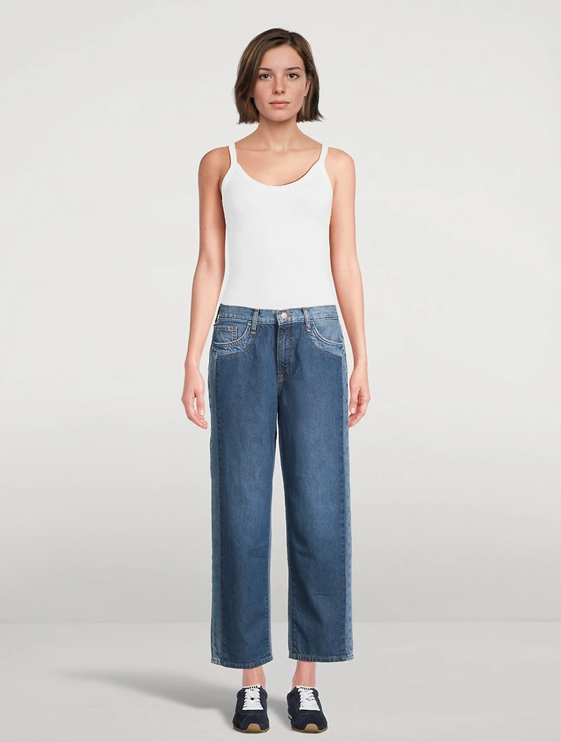 Kelly Cropped Mid-Rise Straight Leg Jeans
