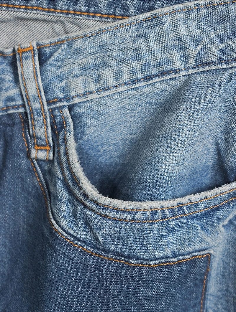 Kelly Cropped Mid-Rise Straight Leg Jeans