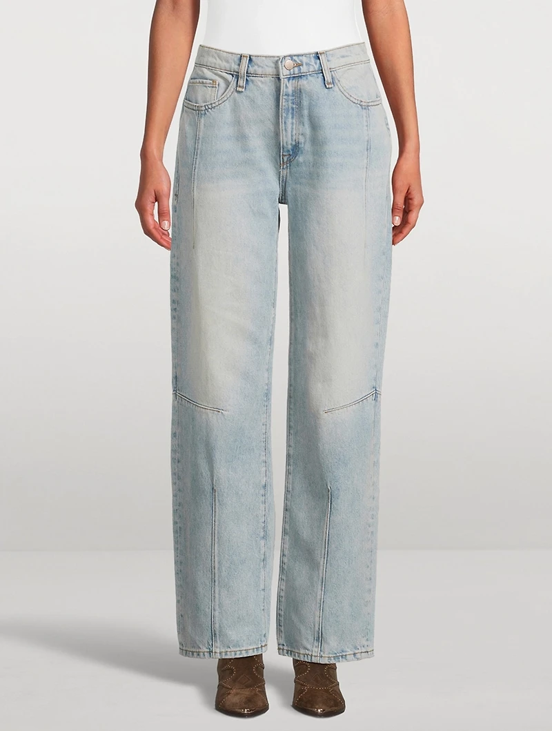 Goldie Mid-Rise Darted Straight Leg Jeans