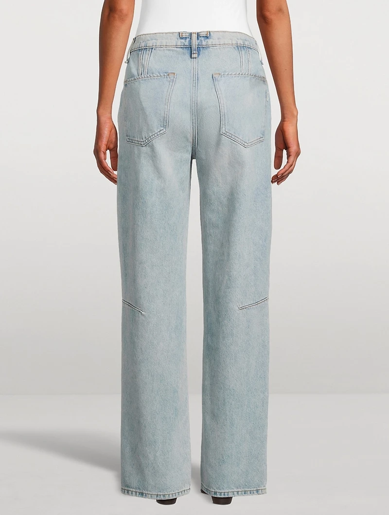 Goldie Mid-Rise Darted Straight Leg Jeans