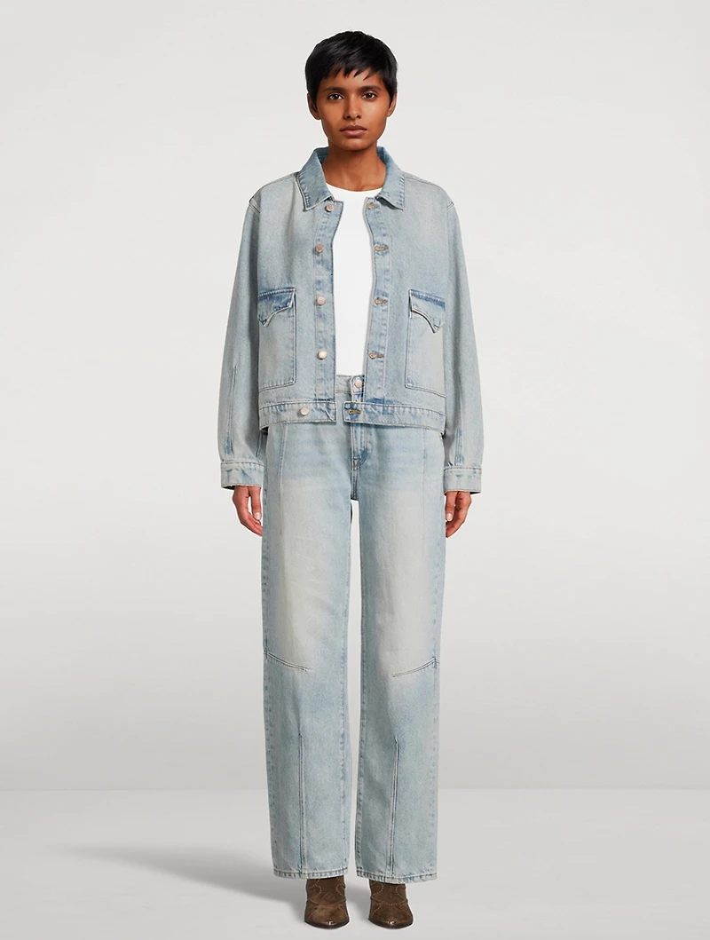 Goldie Mid-Rise Darted Straight Leg Jeans