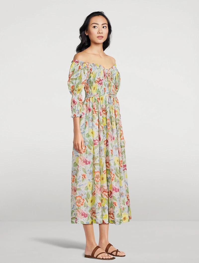 Ischia Midi Dress Floral Print