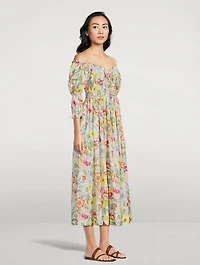 Ischia Midi Dress Floral Print