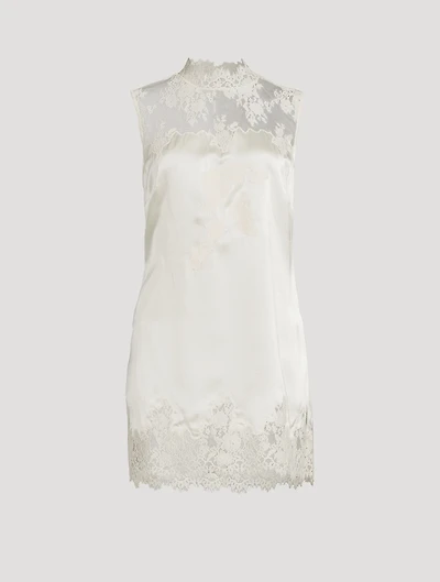 Valeria Lace-Trimmed Silk Mini Dress