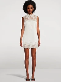 Valeria Lace-Trimmed Silk Mini Dress