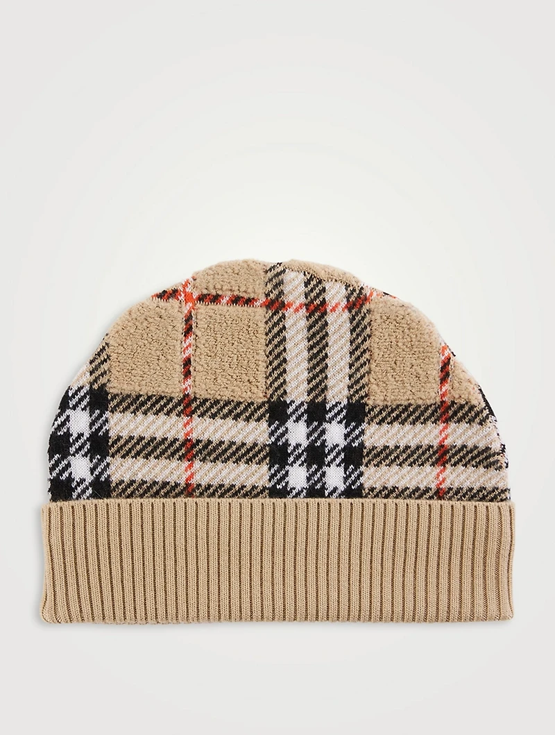 Check Wool Beanie