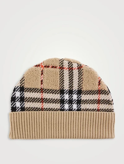 Check Wool Beanie