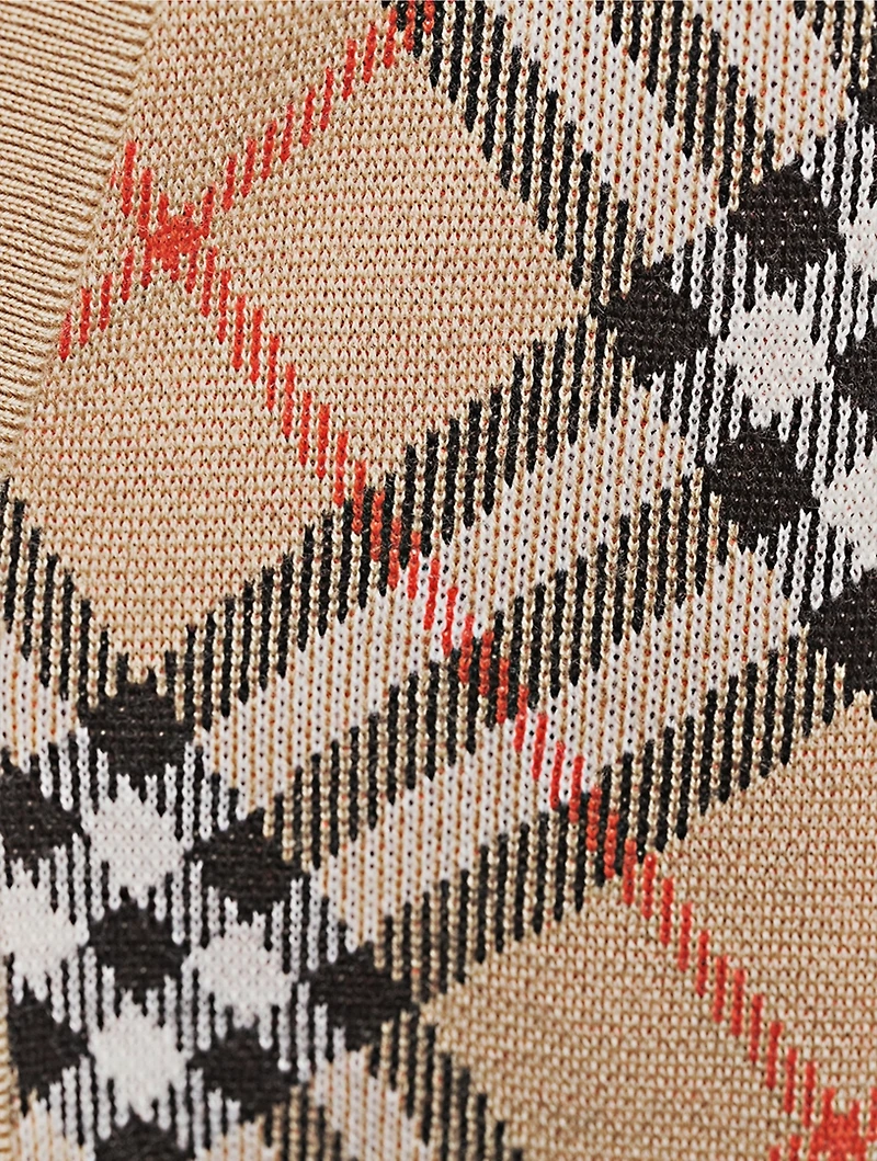 Check Wool Cardigan