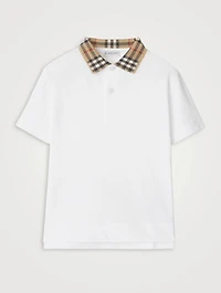 Check Collar Cotton Polo Shirt