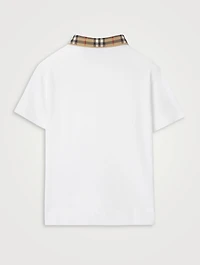 Check Collar Cotton Polo Shirt