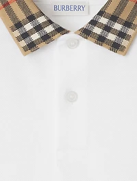 Check Collar Cotton Polo Shirt