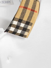 Check Collar Cotton Polo Shirt