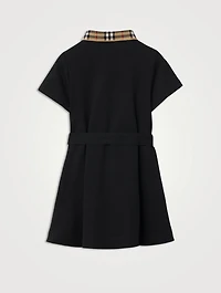 Check Collar Cotton Polo Shirt Dress