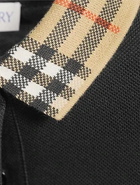 Check Collar Cotton Polo Shirt Dress