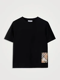 Check Label Cotton T-Shirt