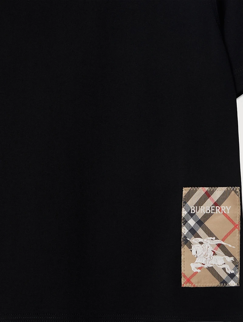 Check Label Cotton T-Shirt