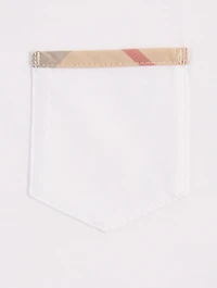 Check Trim Cotton Dress with Bloomers