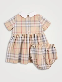 Check Cotton Poplin Dress with Bloomers