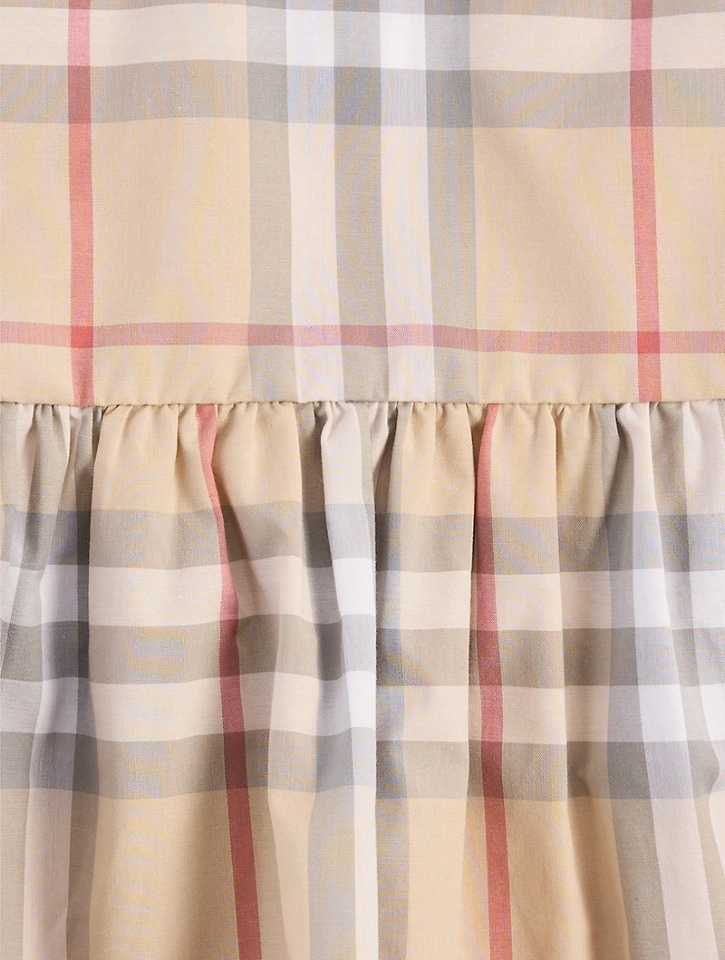 Check Cotton Poplin Dress with Bloomers